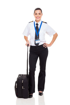 Beautiful Female Pilot And Briefcase