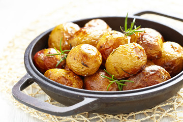 Baked potatoes with rosemary