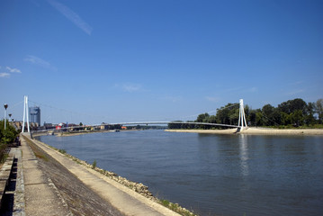 Fototapeta na wymiar Bridge over River Drava, Osijek, Croatia