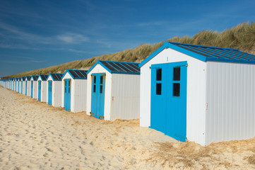Blue beach huts