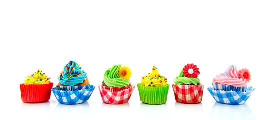 Fototapeta na wymiar Colorful cupcakes