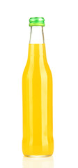 Bottle with tasty drink, isolated on white