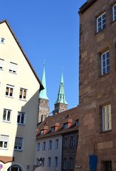 Fototapeta na wymiar Street in center of Nuremberg
