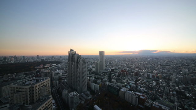 東京　夕景 眺望　（西の方角を望む）