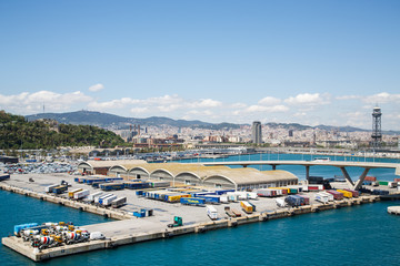 Naklejka na ściany i meble Barcelona Shipping Port