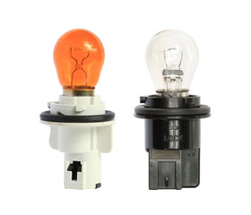 Car light bulb isolated on white background