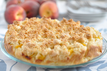 Pfirsich Kuchen mit Streusel