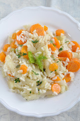 Risotto mit Fencheln und Möhren