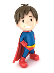 3d render of a superhero boy