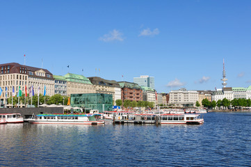 Old city of Hamburg and the Alster