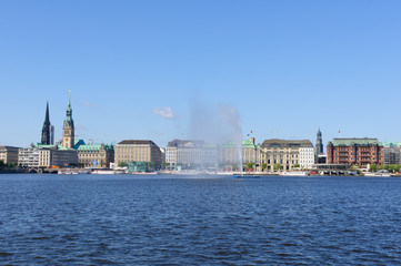 Fototapeta premium Old city of Hamburg and the Alster
