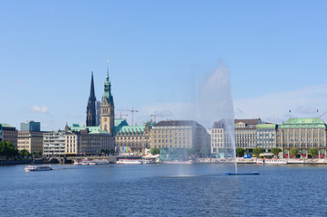 Fototapeta na wymiar Stare miasto Hamburg i Alster