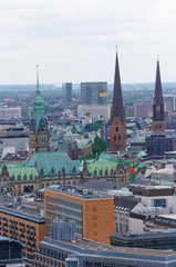 Obraz premium The Old city of Hamburg, view from the St.Michael's church