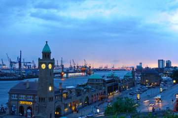 The Port of Hamburg and the Landungsbr&uuml;cke