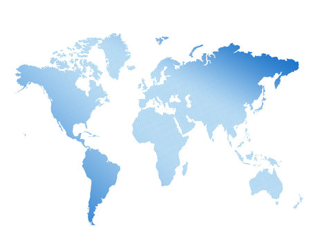 青の点描世界地図