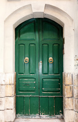 wooden front door to the house