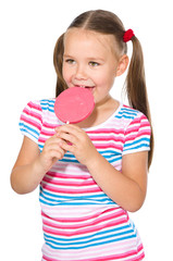 Little girl with lollipop