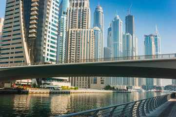 Fototapeta premium High rise buildings and streets in Dubai, UAE