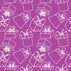 Seamless pattern with gift boxes