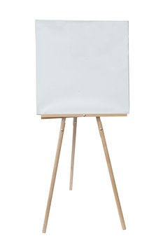 Easel for an artist with a clean canvas