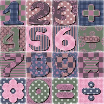 patchwork background with numbers