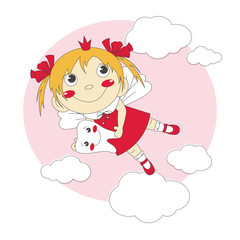 Vector illustration of cute little tooth fairy.