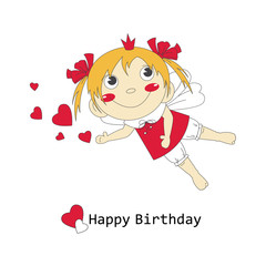 Vector illustration of cute little fairy.