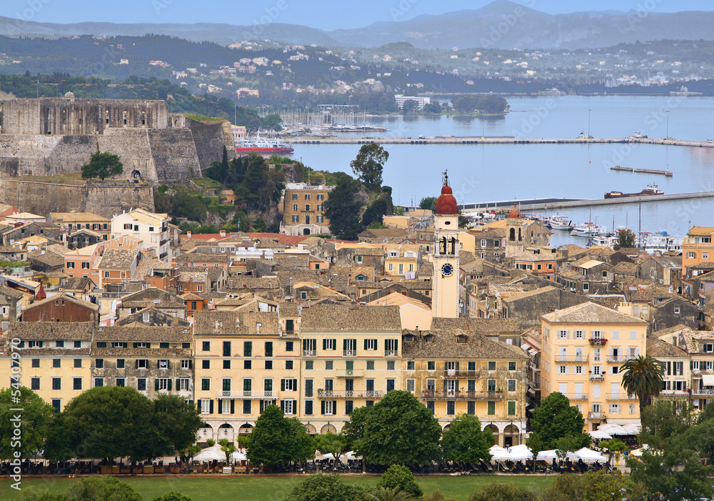 Wall mural capital city of corfu island in greece.