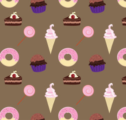 Seamless sweets pattern