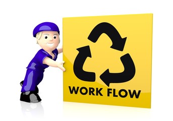 3d graphic of a isolated strong icon  on yellow post box