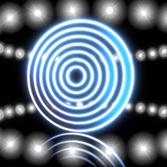 sight disk symbol  with shining effect lights