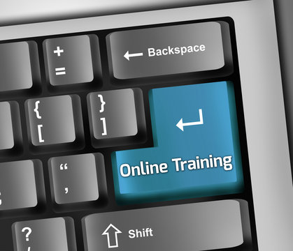 Keyboard Illustration "Online Training"