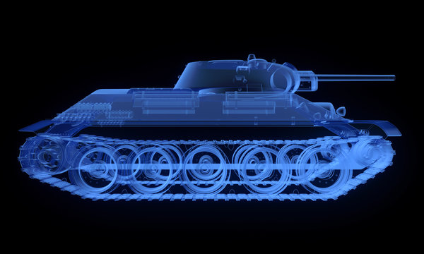 X-ray version of soviet t34 tank