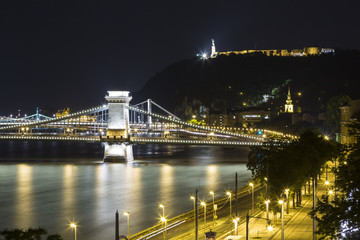 The Szechenyi Chain Bridge in Budapest,Hungary