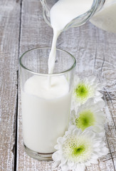 A glass of milk