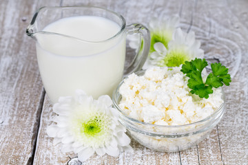 Milk and cottage cheese