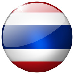 Thailand Round Glass isolated realistic Button