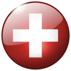 Switzerland Round Glass isolated realistic Button