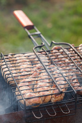 Sausages on the grill