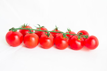 Cherry tomatoes isolated on white