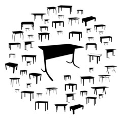 Set of table isolated. vector illustration