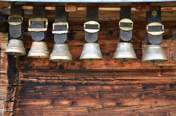 Traditional Swiss cowbells