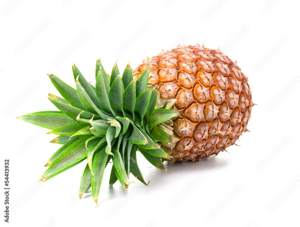 Wall mural pineapple isolated on white background