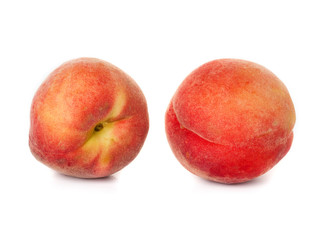 Ripe peach fruit isolated on white background