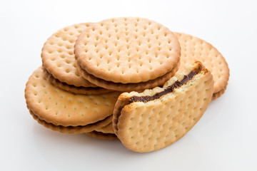 cookies biscuits filled with chocolate
