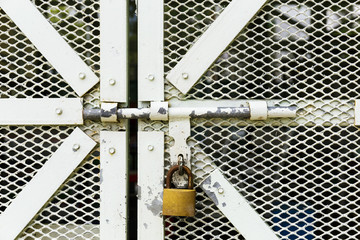 Metal door with lock