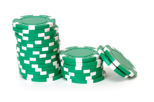 green poker chips