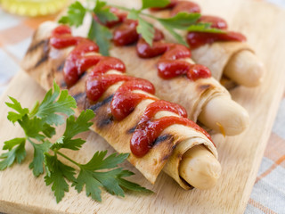 Grilled hotdog