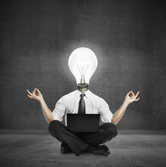 businessman sitting on floor