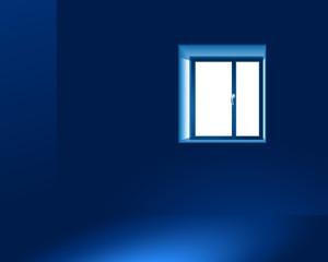 Light in a room through the window aperture